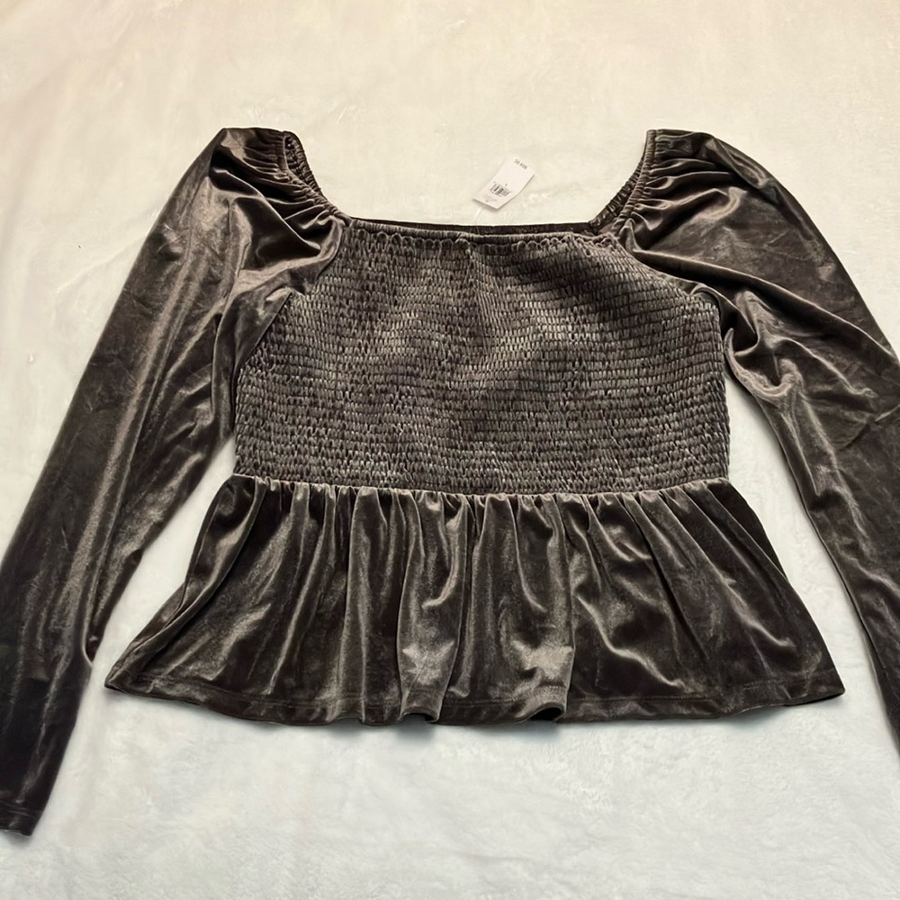 GAP VELVET PEPLUM SHIRT